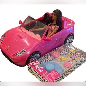 💖 Mattel Barbie Convertible Pink Push Car (DVX59) Doll Car, Doll, Accessory Kit
